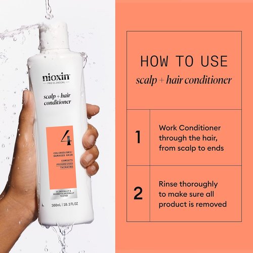 Nioxin System 4 Hair Thickening Conditioner - Nourish Colored & Damaged Hair | Boost Density with Niacinamide & Biotin