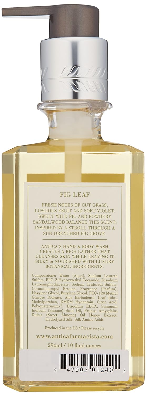 Antica Farmacista Hand & Body Wash - Luxury Hydrating Body Cleanser - Fig Leaf Scent, 10 fl oz