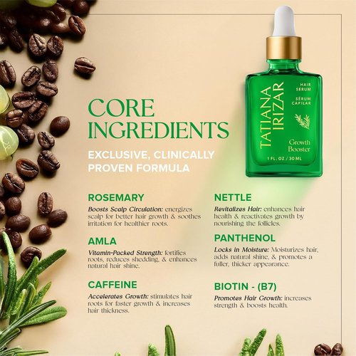 Regine Switzerland Caffeine Hair Growth Serum - Non-Greasy Scalp Treatment with Biotin & Rosemary - 1 Fl. Oz