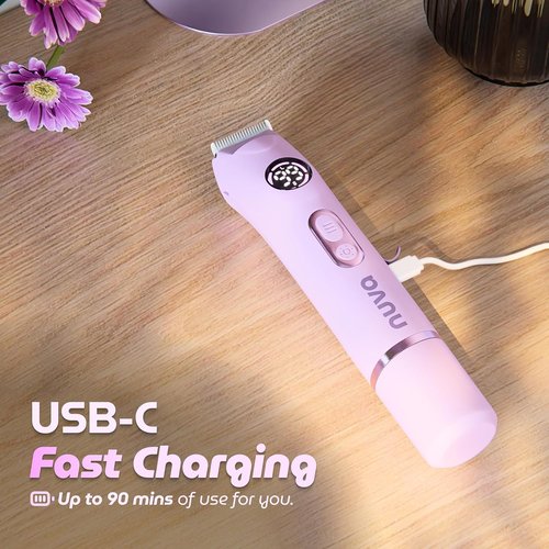 NUVA Bikini Trimmer for Women - 4-in-1 Painless Electric Razor | Cordless, Waterproof, USB Rechargeable
