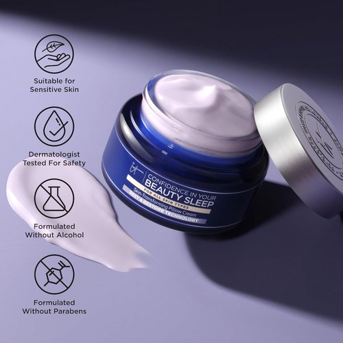 IT Cosmetics Confidence In Your Beauty Sleep Night Cream - Anti-Aging Moisturizer with Ceramides & Hyaluronic Acid for Fine Lines & Wrinkles