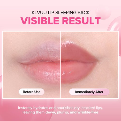 Klavuu Lip Mask Sleeping Pack (0.7oz) – Overnight Deep Hydrating Korean Lip Balm Treatment for Very Dry, Chapped Lips | Lip Lightening & Plumping with Instant Hydration | Gentle Exfoliating (Vanilla)