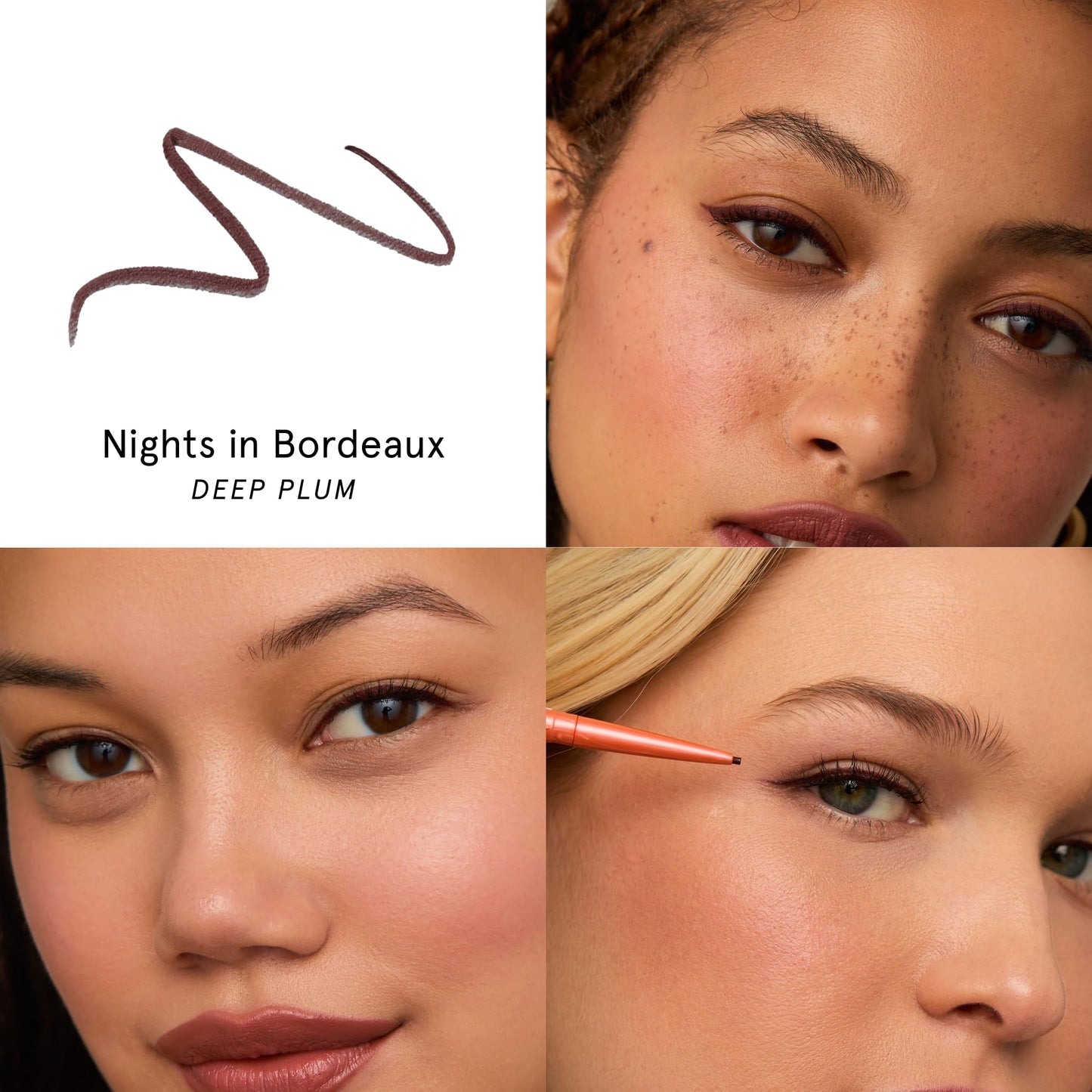 SOSHE Beauty - Waterproof Precision Eyeliner | 1.5mm Smudge-Proof Gel Liner | Easy Refills | Cruelty-Free, Certified Plastic Negative (Nights in Bordeaux - Deep Plum)