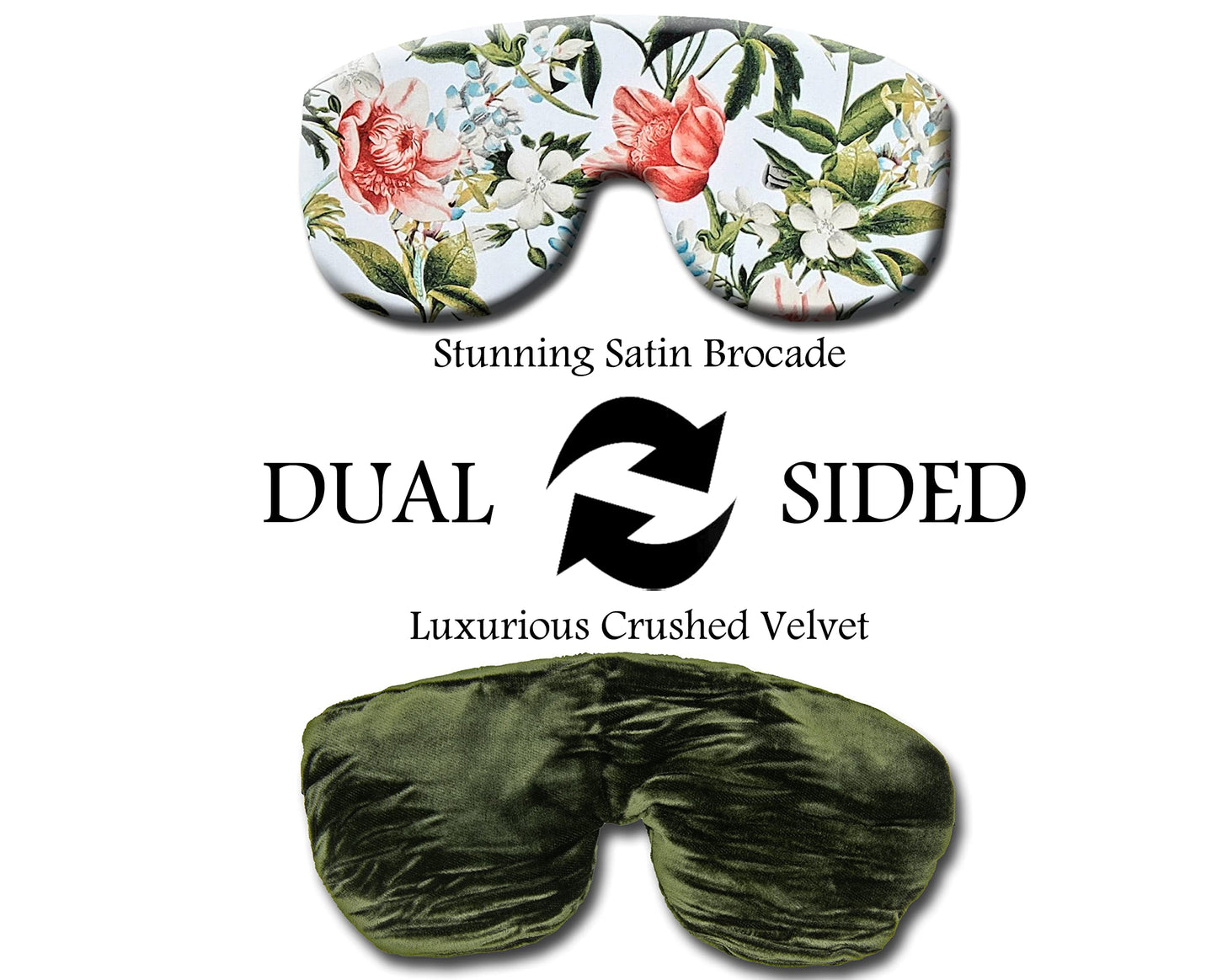 Candi Andi Handmade Opulence Yoga Eye Mask Pillow - Weighted Flaxseed Fill, Unscented, Satin & Velvet, Adjustable Strap - Ideal for Meditation & Restful Sleep -Spring Green - TEMF-SG