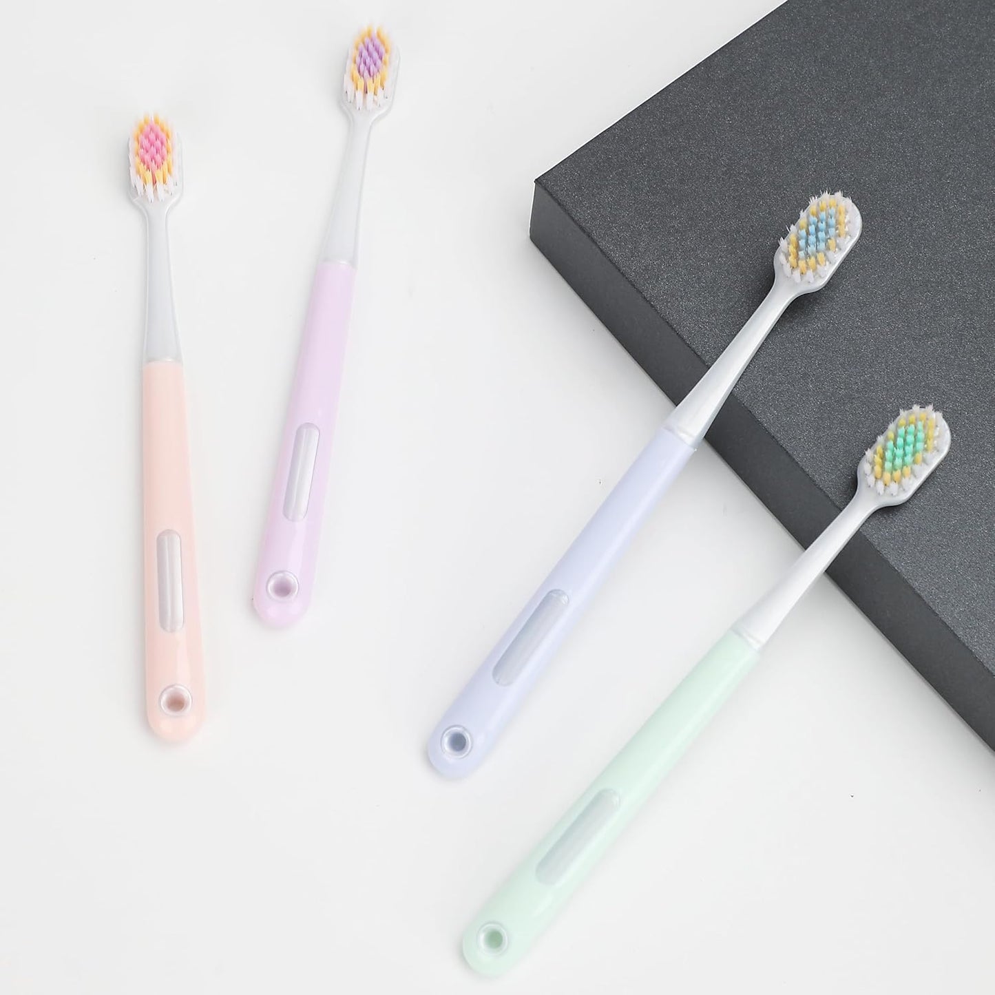 Skiennix Extra Soft Toothbrush - Ultra Soft Nano Bristles for Sensitive Teeth & Gums | 4-Pack Mix Colors