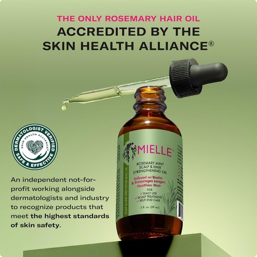 Mielle Organics Rosemary & Mint Hair Oil - Strengthening Biotin Formula for Frizzy Hair | 2 Ounce