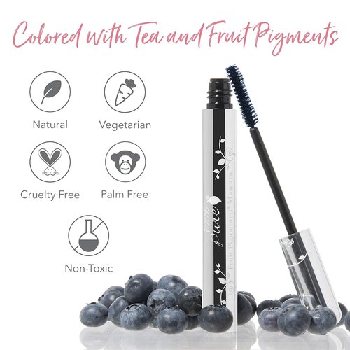 100% PURE Ultra Lengthening Mascara - Dramatic Volume & Length, Vegan Blueberry Color - 0.35 oz