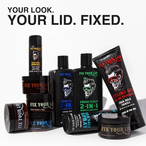 Fix Your Lid Styling Gel for Men - Firm Hold for Fuller Hair - Easy to Wash Out - 8.5 Oz