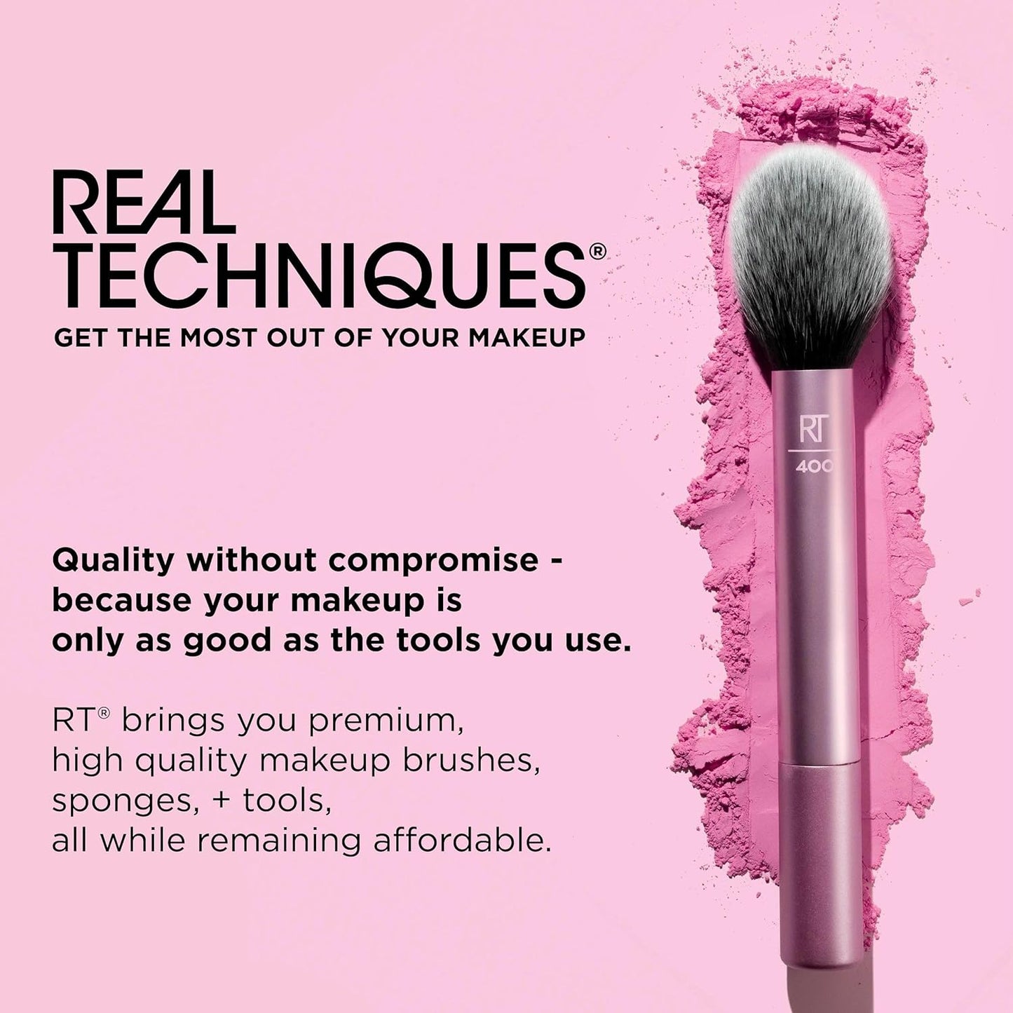 Real Techniques Expert Concealer Brush, Conceal Under Eyes & Cover Blemishes, Makeup Brush For Blending Liquid & Cream Concealer, Brighten Dark Circles, Cruelty-Free, Soft Bristles, 1 Count