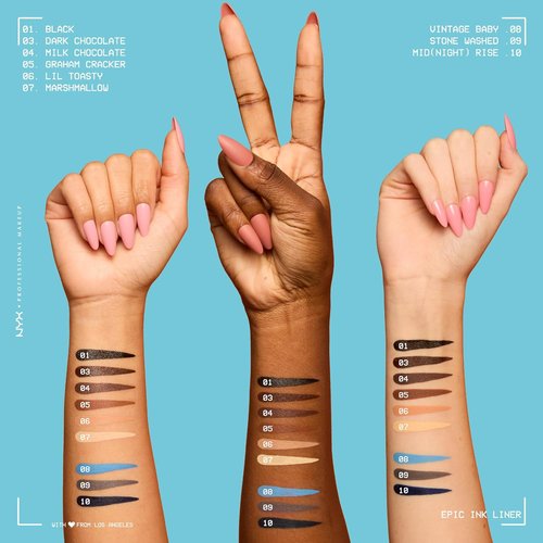 NYX PROFESSIONAL MAKEUP Epic Ink Liner - Waterproof Liquid Eyeliner in Black | Vegan Formula