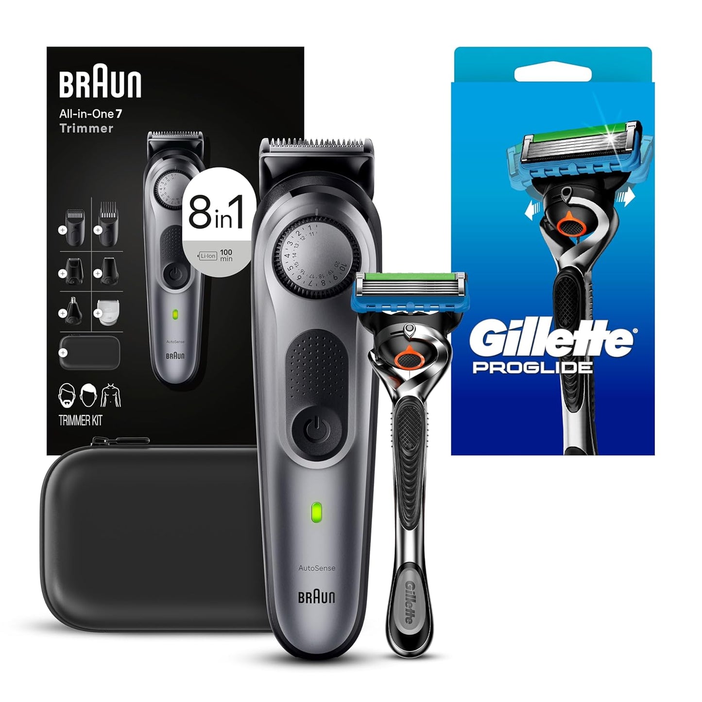 Braun All-in-One Style Kit Series 7 7410 - 8-in-1 Trimmer for Men with 40 Length Settings & Waterproof Design