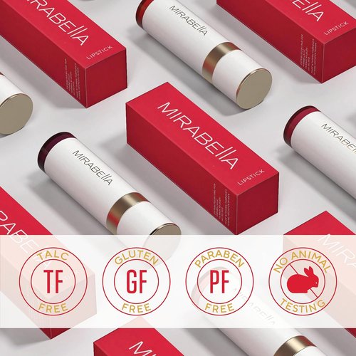 Mirabella Smudge Proof Lipstick - Long-Lasting, Hydrating Matte Color with Vegan Lanolin & Vitamin E | Rosy Shade