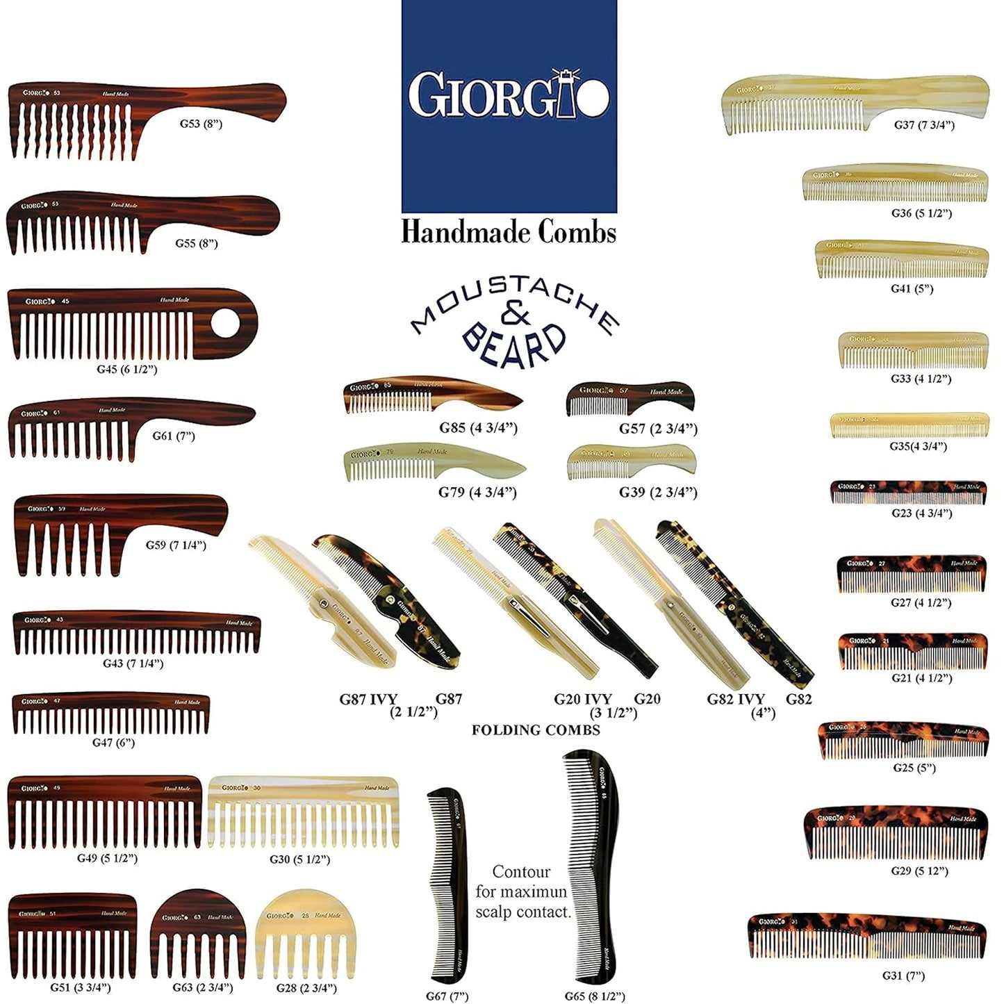 Giorgio G49 Yellow Tokio, Large Hair Detangling Comb, Wide Teeth for Thick Curly Wavy Hair, Detangler Comb For Wet and Dry, Handmade of Quality Cellulose, Saw-Cut, Hand Polished