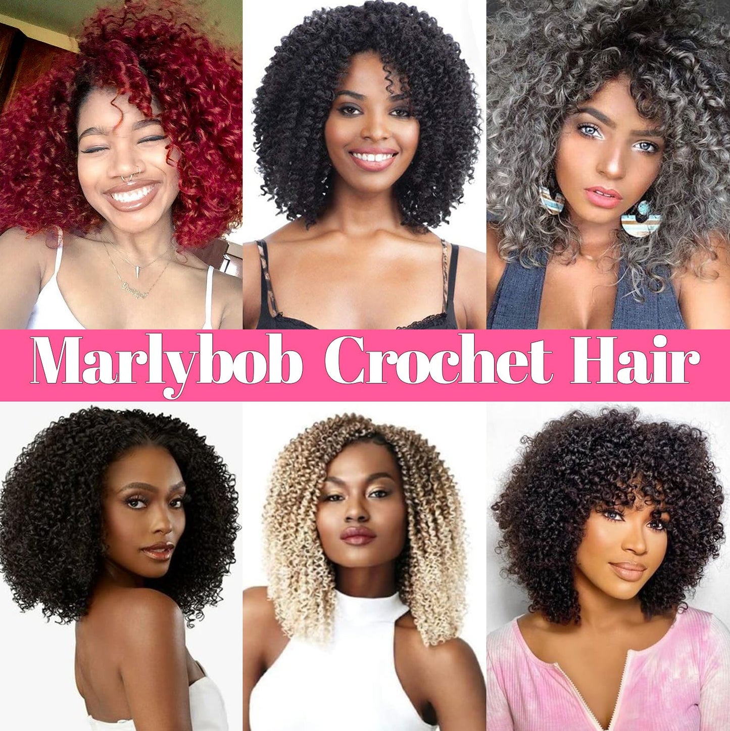 Lifabeauty 10 Inch Short Passion Twist Hair Marlybob Crochet Hair 8 Small Bundles Kinky Curly Crochet Hair Short Crochet Braids Jerry Crochet Hair Kinky Twist Crochet Hair (8Bundles10 Inch, 1B/27#)