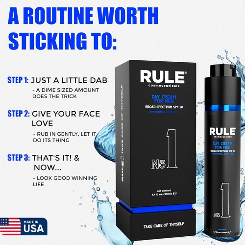 Regine Switzerland Day Cream for Men - 10-in-1 Anti-Aging Moisturizer with SPF 20, Collagen & Vitamins - 50 mL