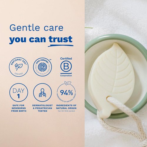 Mustela Solid Shampoo & Body Cleansing Bar - Fragrance-Free, Vegan Formula with Avocado & Olive Oil | 2.64 oz.