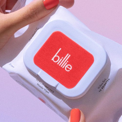 Billie Wonder Wipes - Makeup-Removing Face Wipes with Hyaluronic Acid & Witch Hazel - 25 Count