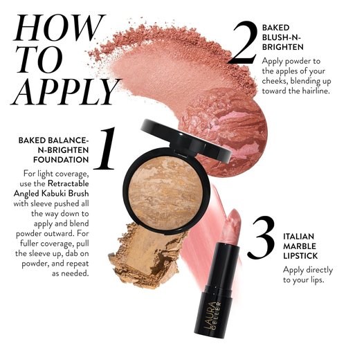 Laura Geller New York Marble Magic Kit - Baked Balance-n-Brighten Foundation & Blush Duo + Lipstick Set