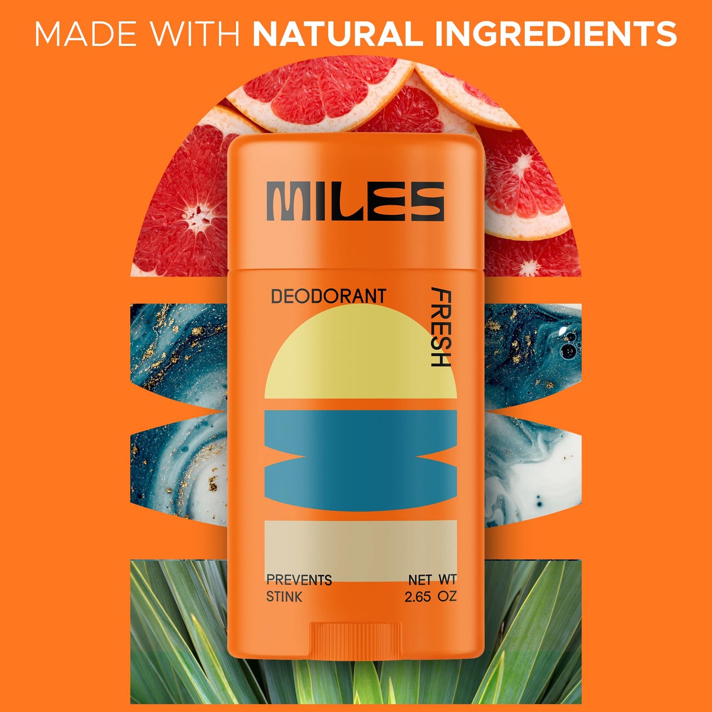 Miles Kids Deodorant for Boys and Girls - Aluminum Free Deodorant for Kids and Teens, Natural, Hypoallergenic, Made in USA - Fresh Scent - 2-Pack
