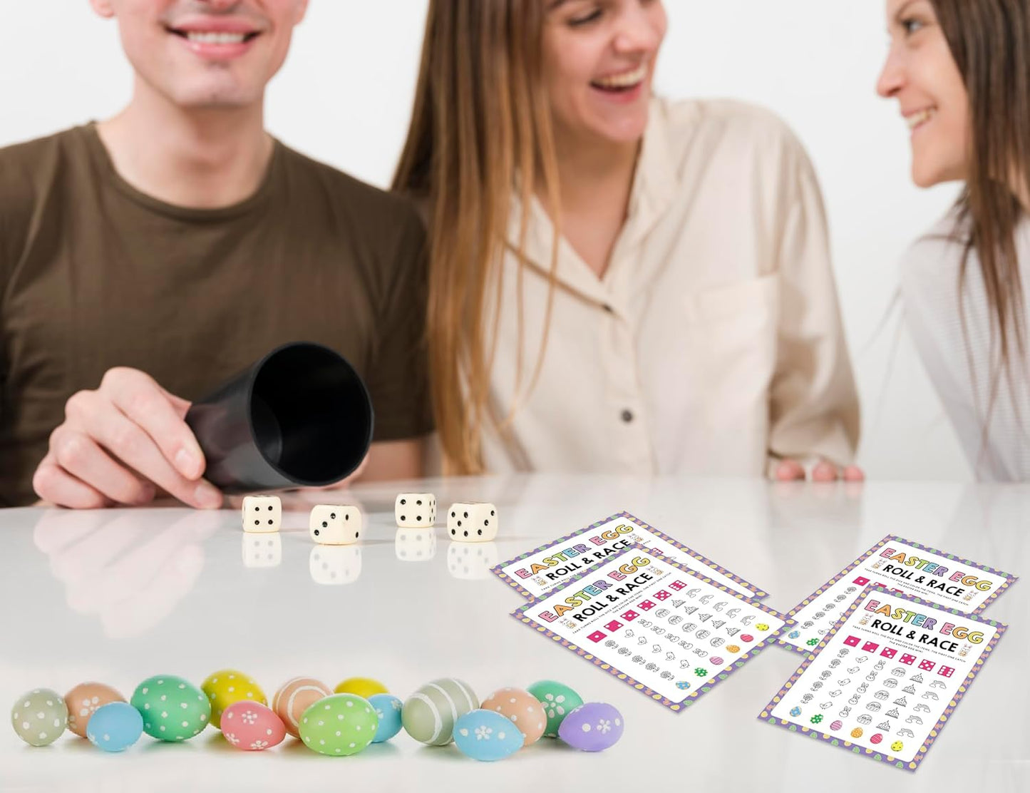 25 Easter Egg Roll Dice Game Cards | Fun Family Activity for Easter Parties & Gatherings