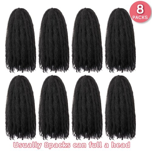 Marley Twist Braiding Hair-24Inch 8packs Cuban Twist Hair Soft Marley Hair for Black Women(1B, 24 Inch (Pack of 8))