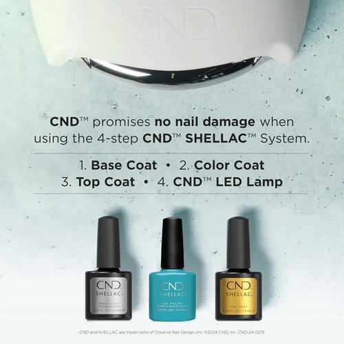 CND Shellac Gel Nail Polish Top Coat - Longwear Mirror Shine for Thin, Damaged Nails | 0.50 fl oz