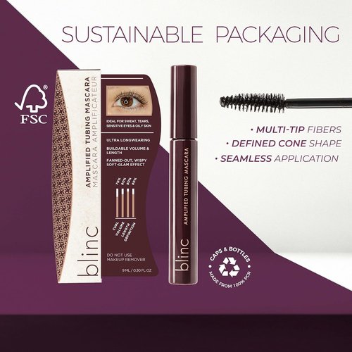 Blinc Amplified Tubing Mascara - Volume & Definition for Sensitive Eyes | Longwear, Smudge-Proof, Washable