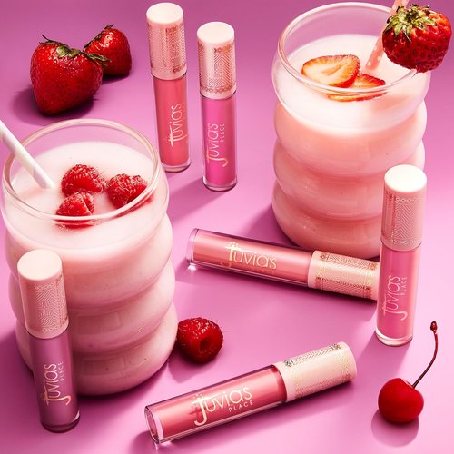 Juvia's Place Smoothie Lip Gloss - Hydrating Pink Velvet Cream Gloss with Plumping Formula | High Shine, Non-Sticky Finish