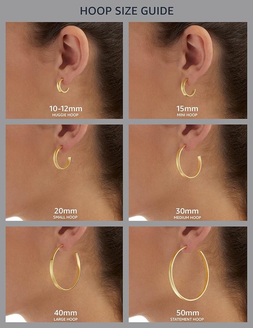 Amazon Essentials 14K Gold or Sterling Silver Plated Teardrop Huggie Hoop 12mm
