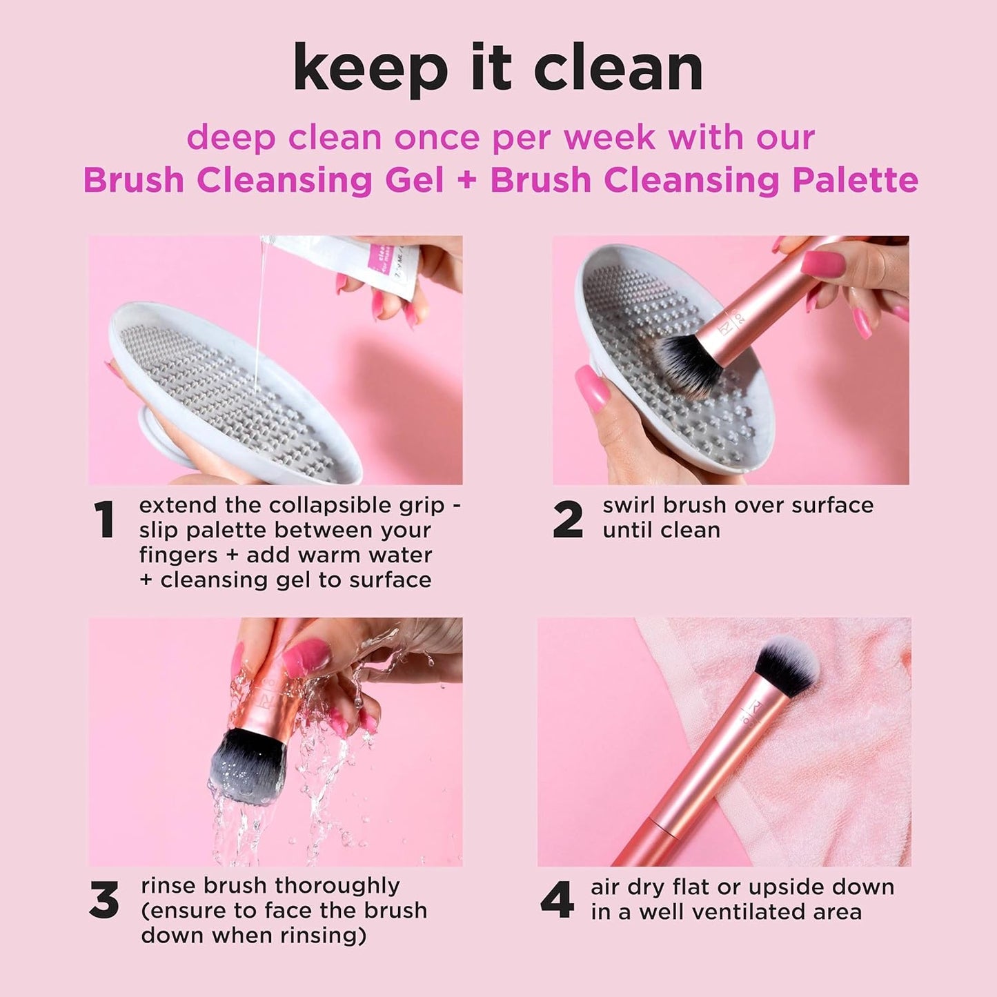 Real Techniques Expert Concealer Brush, Conceal Under Eyes & Cover Blemishes, Makeup Brush For Blending Liquid & Cream Concealer, Brighten Dark Circles, Cruelty-Free, Soft Bristles, 1 Count