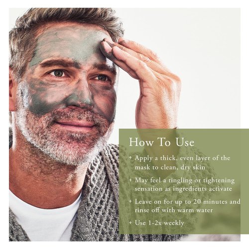 Caldera + Lab The Deep | Men's Organic Hydrating Clay Face Mask - Vegan, Natural Exfoliating Treatment for All Skin Types
