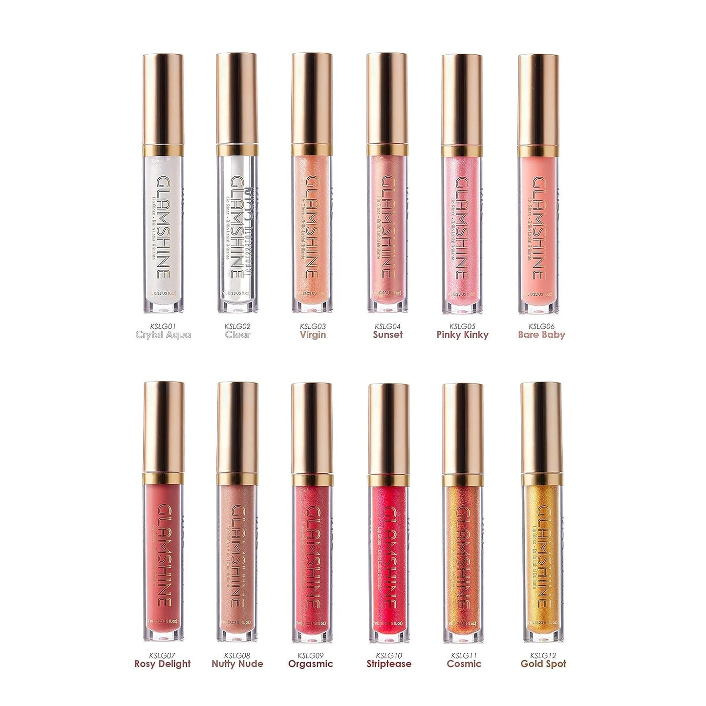 Kiss NEW YORK Glam Shine Vita Lip Gloss - Hydrating Formula for Luscious Lips | Gold Spot, 1 Pack