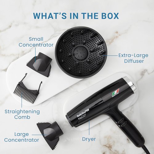 BaBylissPRO® Nano Titanium™ Hair Dryer - 2000 Watts High-Speed Ionic Technology for Professional Results