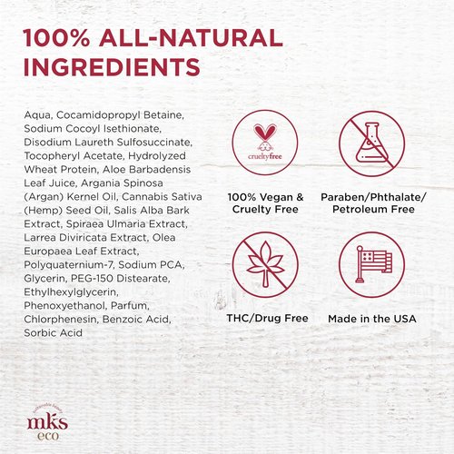 MKS Eco Nourish Shampoo - Cleanses & Strengthens Fine Hair - Moroccan Argan Oil & Hemp Seed Oil - Vegan & Cruelty-Free