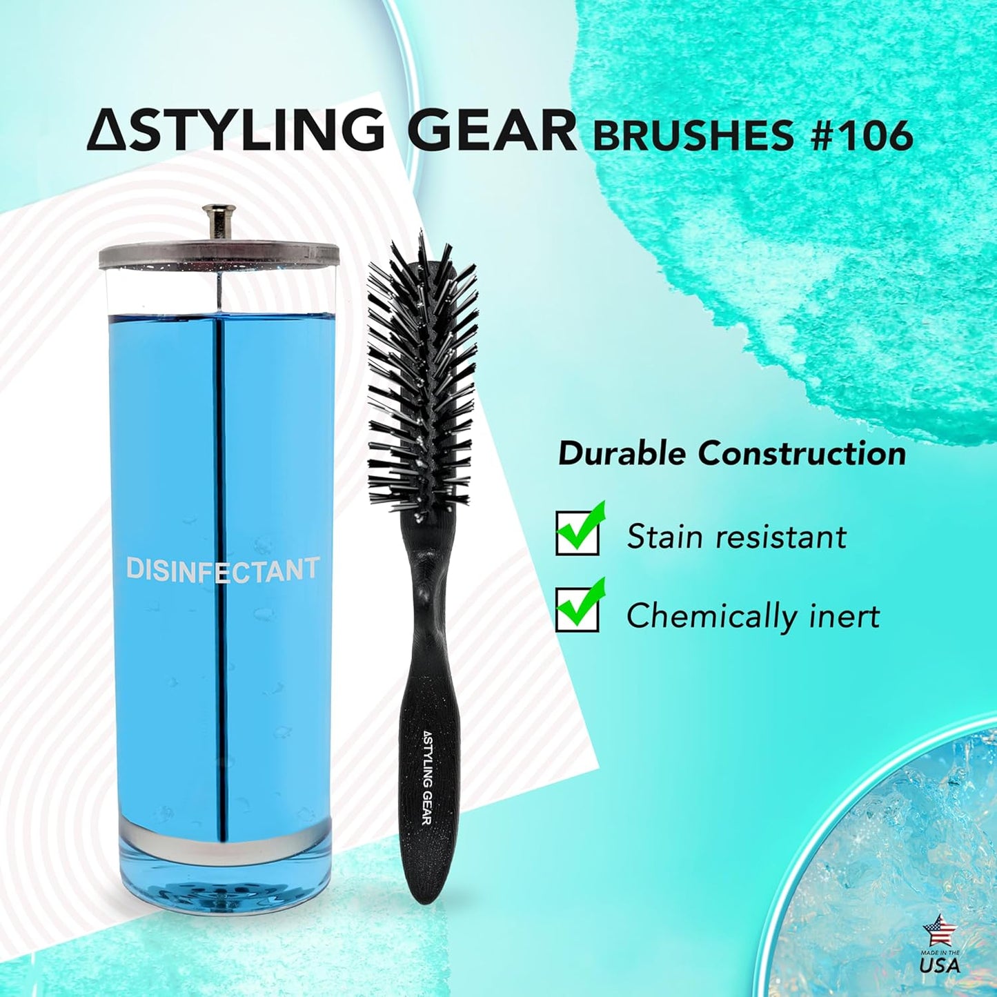 Styling Gear SG106 Hair Brush - 5 Row Slick Back & Teasing Brush for Effortless Styling | Black
