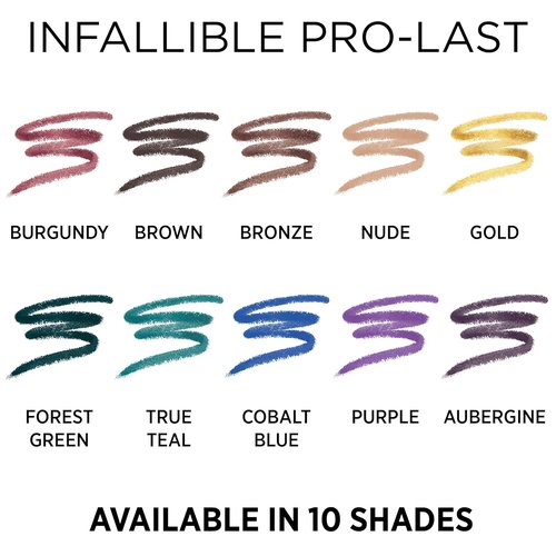 L'Oreal Paris Infallible Pro-Last Pencil Eyeliner - Waterproof, Smudge-Resistant, Easy Application, Black, 0.042 oz.