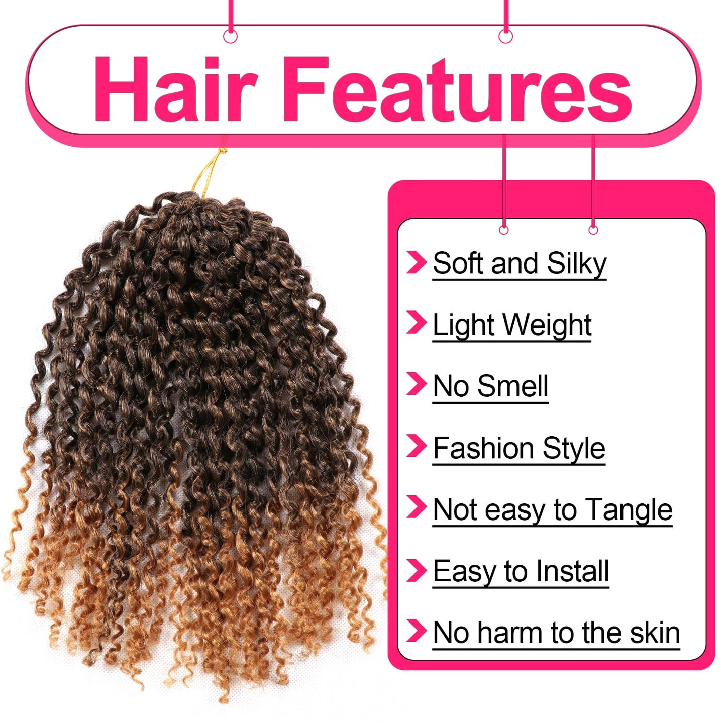 Lifabeauty 10 Inch Short Passion Twist Hair Marlybob Crochet Hair 8 Small Bundles Kinky Curly Crochet Hair Short Crochet Braids Jerry Crochet Hair Kinky Twist Crochet Hair (8Bundles10 Inch, 1B/27#)