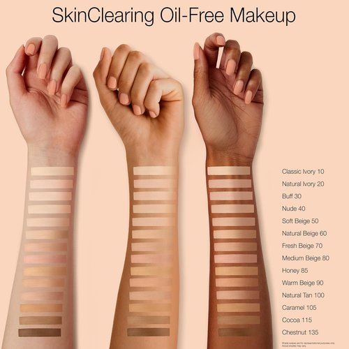 Neutrogena SkinClearing Liquid Foundation - Oil-Free, Acne-Fighting Formula with 0.5% Salicylic Acid | Classic Ivory, 1 fl. oz