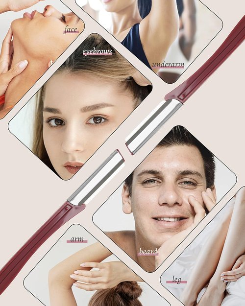 MoHern Eyebrow & Face Razor - 20 Pcs Dermaplaning Shaver for Women & Men | Red Color