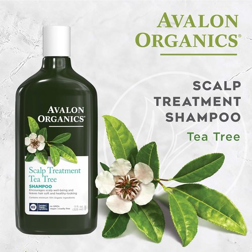 Avalon Organics Tea Tree Shampoo - Scalp Treatment for Healthy Hair & Softness | 11 Fl Oz