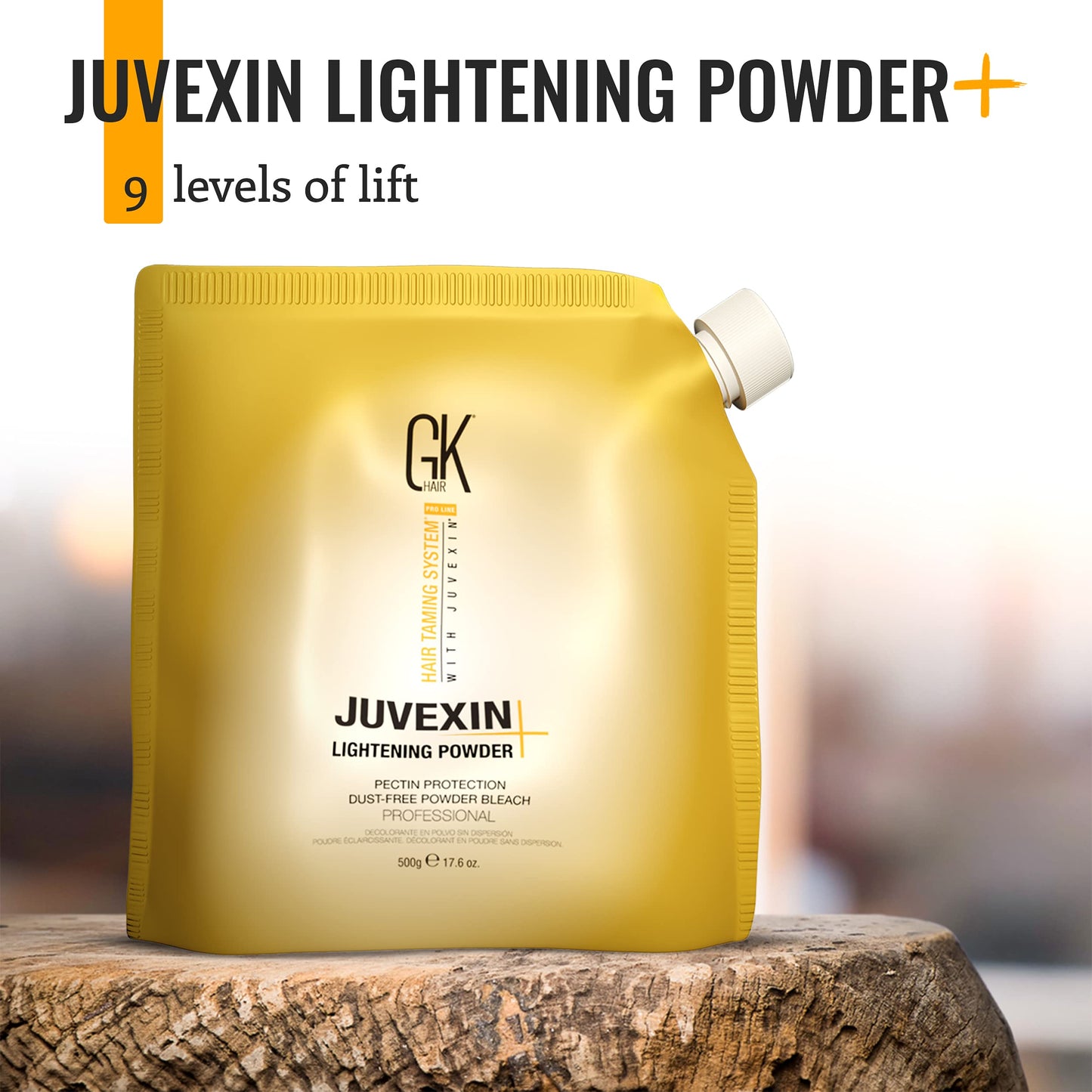 GK HAIR Global Keratin Lightening Powder (17.6 Fl Oz/500g) Pectin Protection Dust Free Powder Bleach Fast Acting Blue Base Prevents Loss of Moisture Provide Ideal Viscosity