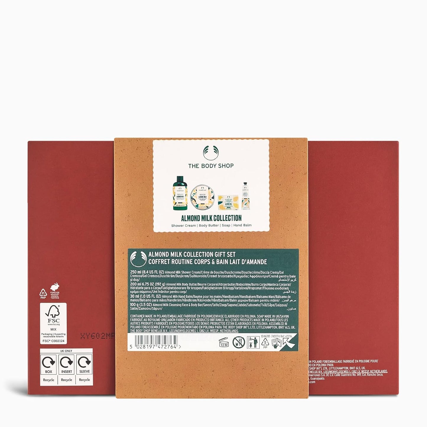 The Body Shop Almond Milk Collection Gift Set | 4-Piece Vegan Shower Cream, Body Butter & Balm
