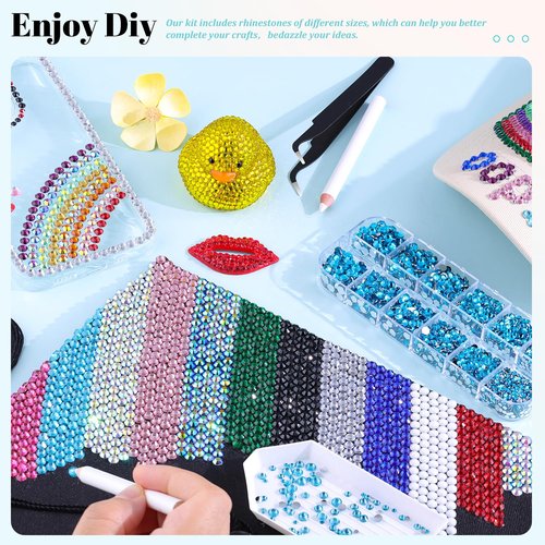 12100Pcs Resin Rhinestones for Crafting with 3Pcs 10ml B7000 Jewelry Glue, 2 Boxes Flatback Crystals Diomand (Indicolite) for Bedazzling Crafts DIY Nail Art Makeup,Non Hotfix Gems for Clothing Shoes