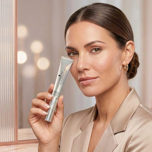 Cosmetisse Intensive Eye Cream - Vibrating Metal Applicator, Snail Filtrate & Vitamin E | Reduces Dark Circles & Puffiness (0.68oz/20ml)