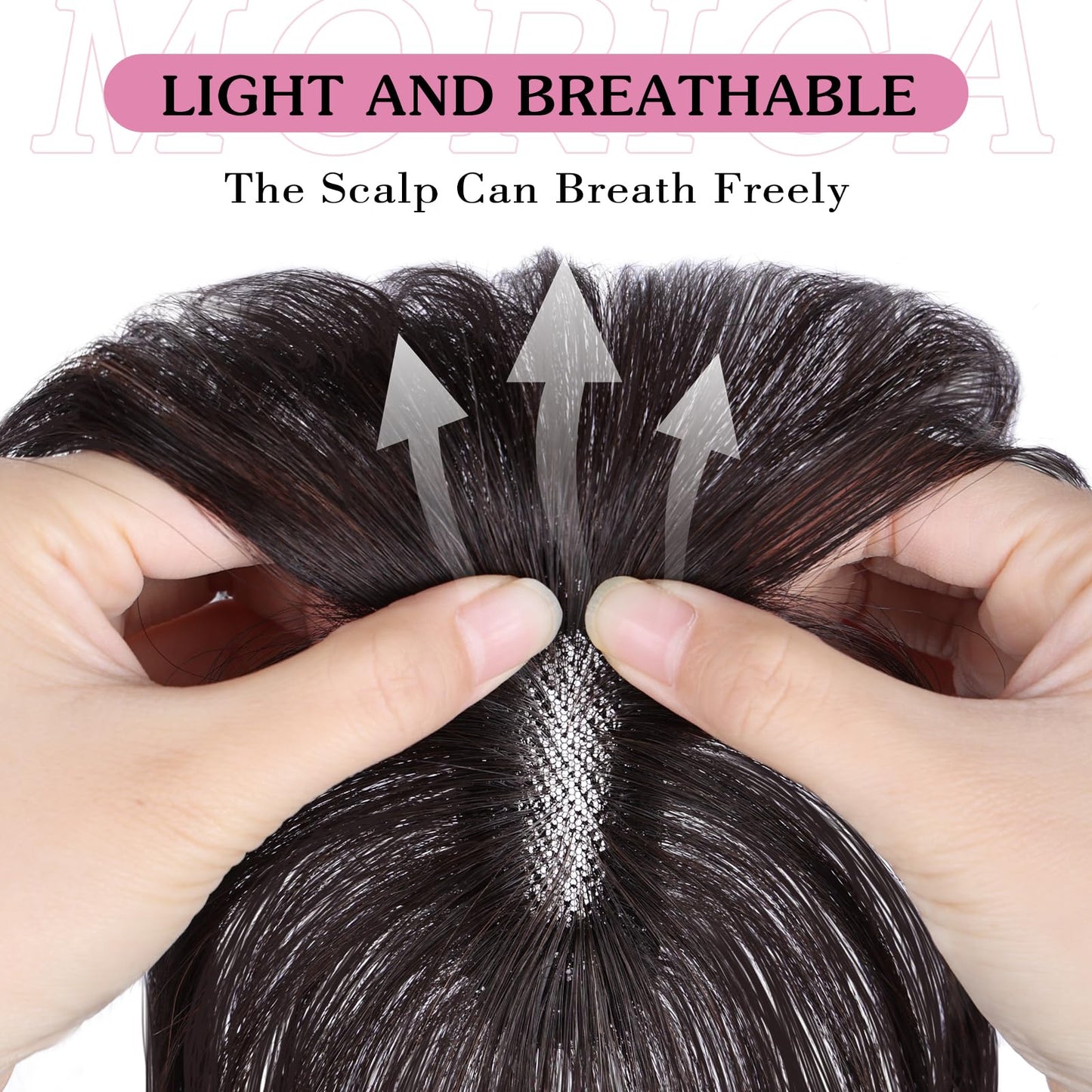 MORICA Bangs Hair Clip, 360° 3D Cover Clip in Bangs 100% Real Human Hair Toppers with Bangs,Hair pieces Clip on Bangs for Women Fake Bangs for Daily Wear (Brown Black, 5×7 3D Bangs)
