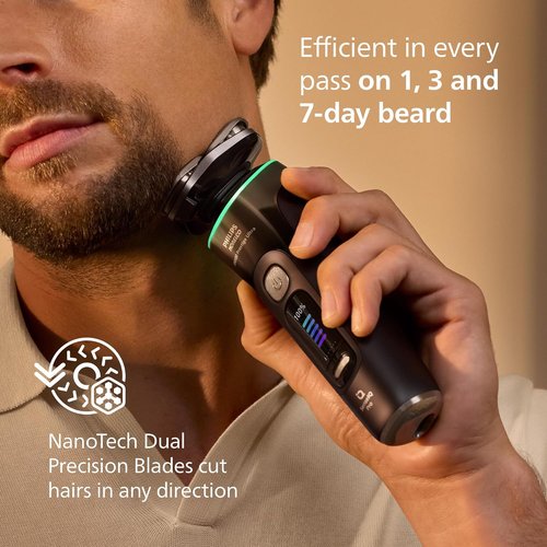 Philips Norelco Shaver i9000 Prestige - Ultra Wet & Dry Electric Shaver with SenseIQ Pro Technology | Black Gradient, 5 Modes