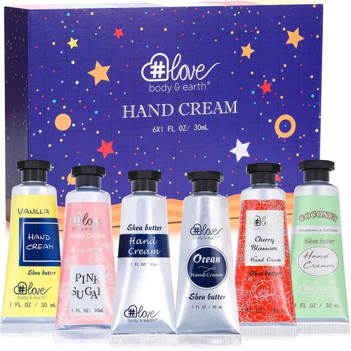 BODY & EARTH # LOVE Hand Lotion Set, Hand Cream for Women, Lotion Gift Set, Pack of 6 Hand Cream Gift Sets, Holiday Gift for Mother's Day Valentine's Day Christmas