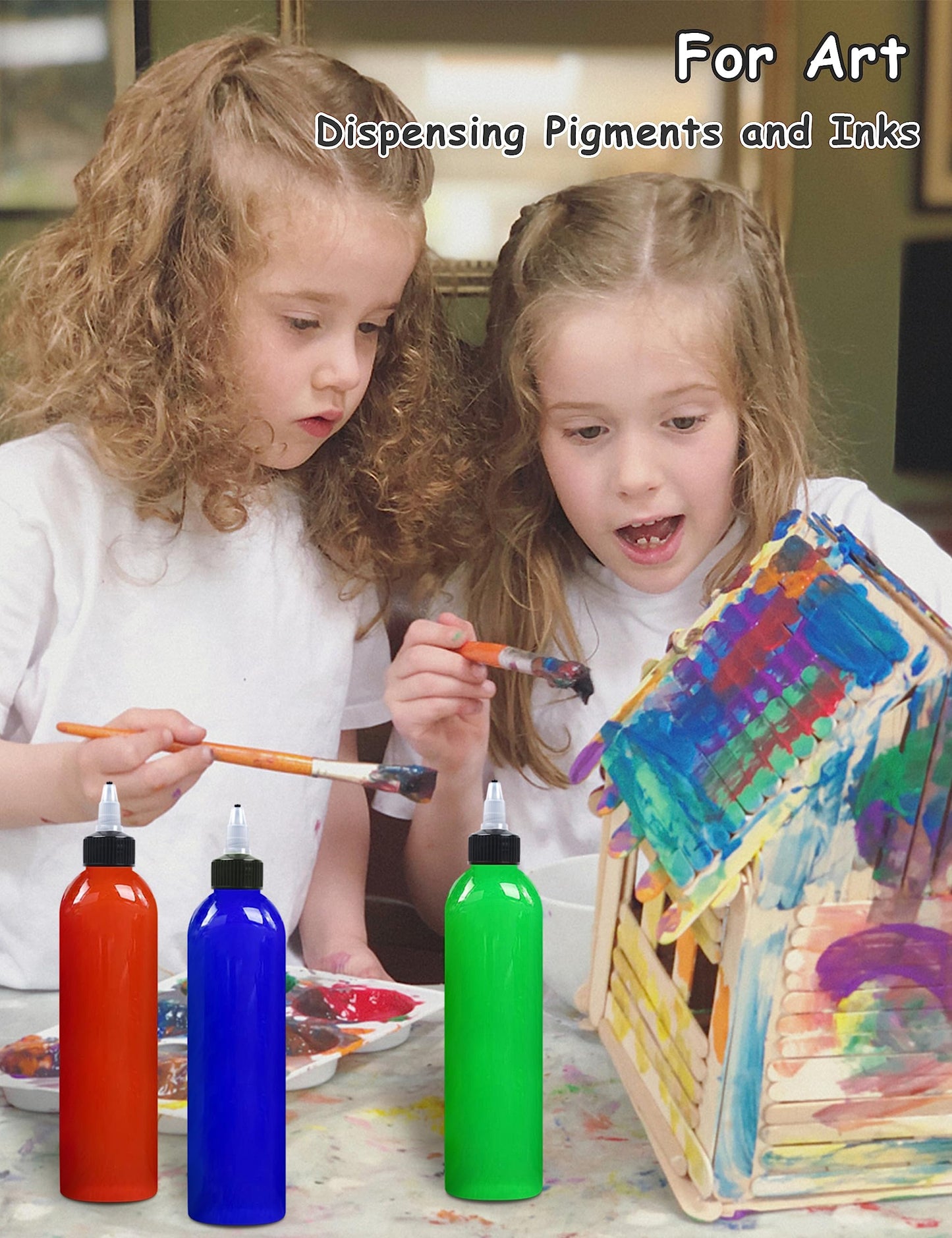 EOSAU 12 Pcs 8oz Plastic Squeeze Bottles with Twist Top Cap, 250ml Clear Dispensing Bottles, Empty Squirt Bottle for Liquids, Sauces, Arts, Crafts, Travel