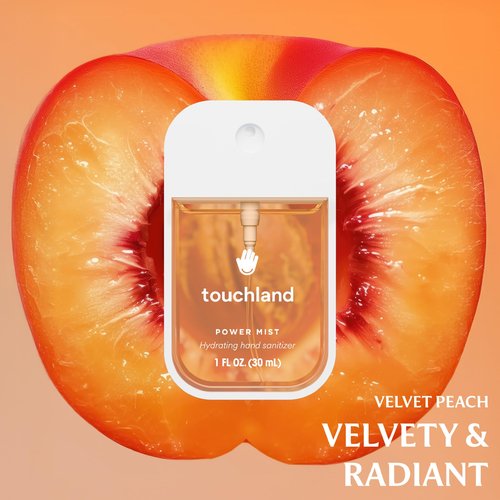 Touchland Hydrating Hand Sanitizer Spray – Juicy Trio Set (Wild Watermelon, Velvet Peach, Berry Bliss) – 3 x 1 FL OZ Travel Size Mists