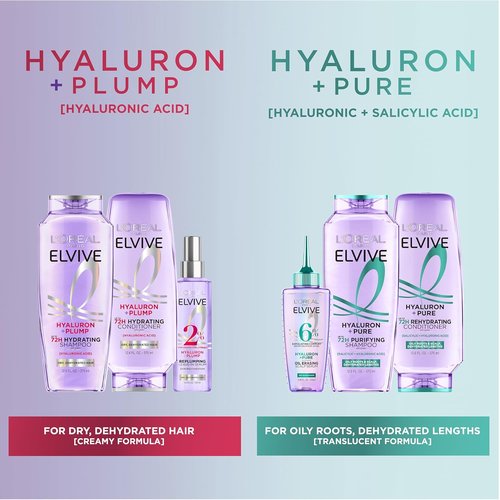 L'Oreal Paris Elvive Hyaluron + Pure Oil Scalp Serum - Salicylic Acid for Oily Hair, 3.45 Fl Oz